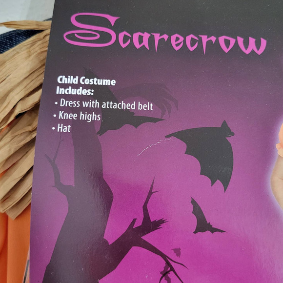 Fun World Girls 7/8 Scarecrow Costume 3 Piece Set - Picture 3 of 7